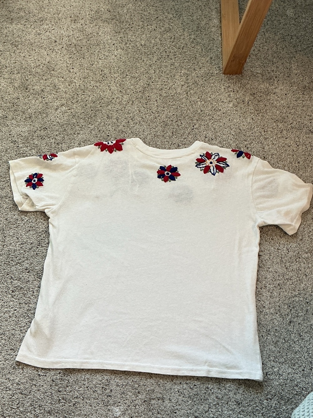 Free People Petal Stitch Short-Sleeve Tissue Embroidered Tee ~ Floral - Picture 10 of 10